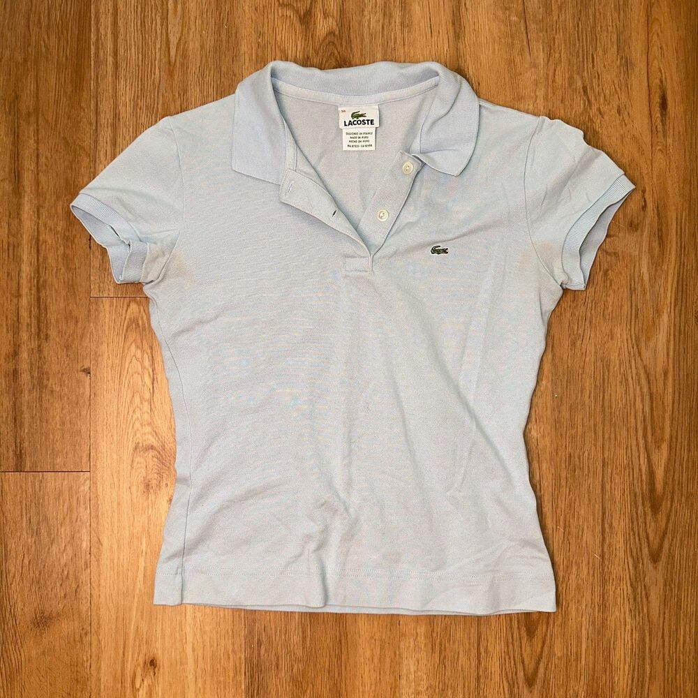 Authentic Y2K Lacoste Baby Blue Polo